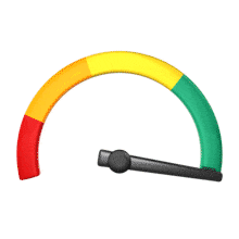Download this gauge animation to symbolize resource depletion, urgency, or decline. Customize to illustrate a shift from safety to danger.