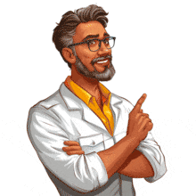 Download this animated gif of a male professor teacher giving instruction, perfect for highlighting educational concepts.