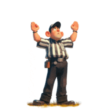 Download this animation capturing the referee&#039;s arms raised in victory, symbolizing success and achievement in scoring point