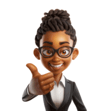 Download this animation of a professional woman giving a thumbs up animation to  show positive affirmation and agreement.