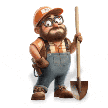 Download this hardworking laborer animated clipart to highlight themes of diligence, construction, or gardening in your presentations.