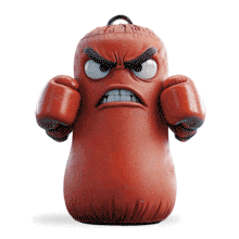 Download this angry punching bag animation clipart to symbolize determination and resilience