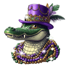 Download this Mardi Gras Alligator Animation clip to celebrate in presentations and media design