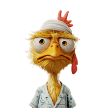 Download this &quot;Sick Chicken&quot; Animation to illustraton Illness like the bird flu and exhaustion.