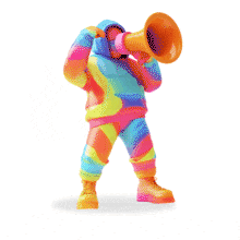 Add excitement with a colorful megaphone animation. Highlight announcements or calls to action using this bold, vibrant graphic.