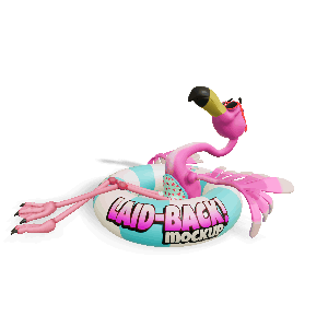 A 3D Relaxed Flamingo Clipart with editing tools to customize the design and make it your own.