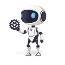 Use this robot gear animation to illustrate AI, automation, and robotics in action—ideal for engineering, tech, and industrial presentations.