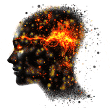 Visualize mental energy and creativity with this animated GIF of a glowing brain silhouette—perfect for presentations on thinking, AI, and innovation.