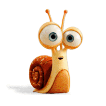 This animated snail GIF shows a cartoon snail looking around and talking—great for storytelling, fun slides, or communication themes in PowerPoint.