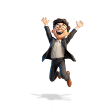 This businessman jumping for joy animation GIF adds excitement to PowerPoint or Google Slides. Great for celebration, success, and motivational themes.