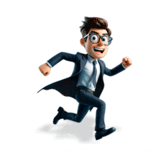 This animated GIF of a businessman running in circles adds motion and energy to slides about stress, urgency, or workplace hustle in PowerPoint presentations.