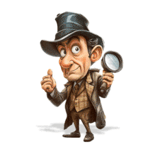 This detective animation adds intrigue and curiosity to mystery-themed presentations.