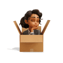 This PowerPoint Animation captures a businesswoman in a box, reflecting on her challenges and inspiring creative thinking.