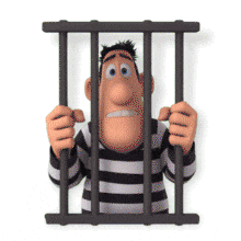 This PowerPoint Animation captures a prisoner behind bars, evoking themes of confinement and regret.