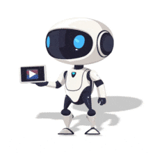 This playful robot animation pressing a play button adds a tech-savvy flair to your PowerPoint Animation.