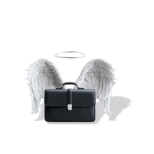 This angel investor animation symbolizes support and growth in entrepreneurship, perfect for engaging PowerPoint presentations.