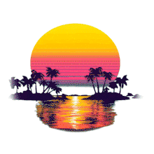 This vibrant sunset animation with swaying palm trees creates a serene tropical vibe for your PowerPoint Animation.