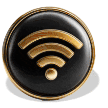 This elegant PowerPoint Animation of a golden WiFi symbol conveys luxury and connectivity, perfect for tech-focused presentations.