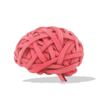 This PowerPoint Animation of a brain made from strands symbolizes cognitive complexity and creativity, perfect for educational presentations.