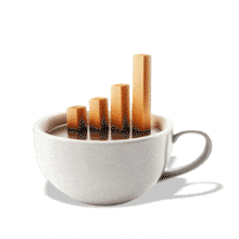 This engaging PowerPoint Animation of a coffee graph creatively illustrates data trends, perfect for presentations.