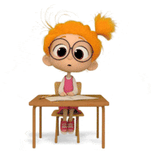 Download this animated student raising hand at a school desk to ask a question. Perfect for education, curiosity, learning, and classroom presentations.