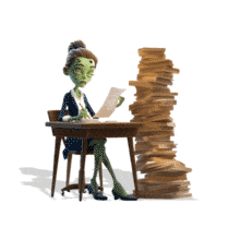 Download this animation of a zombie teacher buried in paperwork. Perfect for school, stress, deadlines, Halloween, and humorous presentations.