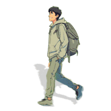 A confident student walking with a backpack — symbolizing learning, exploration, and youthful progress in educational presentations.