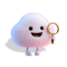 A cloud detective character holding a magnifying glass — symbolizing curiosity, learning, and discovery in educational presentations.