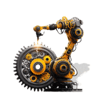 Download this captivating PowerPoint Animation of an industrial robotic arm, showcasing innovation and precision in manufacturing.