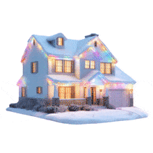 A cozy home glowing with colorful Christmas lights — a heartwarming animation symbolizing joy, warmth, and the spirit of the holidays.