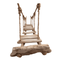 A swaying rope bridge animation symbolizing risk, danger, and courage — perfect for leadership, business, or motivational presentations.