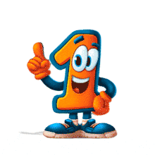 Download this cheerful PowerPoint Animation featuring a lively number one character for engaging educational slides.