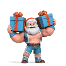 Download this PowerPoint Animation featuring Santa lifting gifts for your holiday presentations.