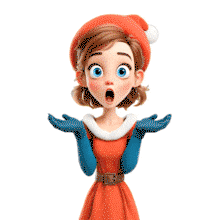 Download this cheerful PowerPoint Animation featuring a Christmas girl expressing surprise.