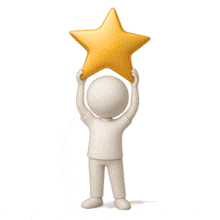 Download this PowerPoint Animation showcasing a character holding a star to celebrate achievements.