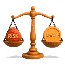 Download this PowerPoint Animation illustrating the balance of risk and reward for impactful presentations.