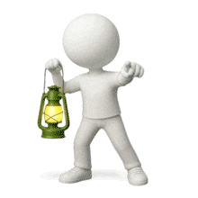 Download this PowerPoint Animation featuring a guide with a lantern to illuminate your presentation themes.