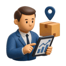 Download this PowerPoint Animation featuring a Logistics Manager analyzing data for effective decision-making.