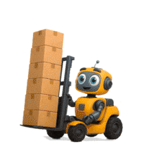 Download this cheerful Robot Forklift PowerPoint Animation to enhance your presentations with engaging visuals.