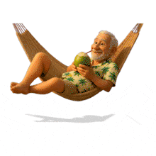 Download this relaxing PowerPoint Animation featuring a man enjoying a hammock vacation with a coconut drink.