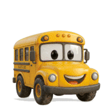 Download this cheerful PowerPoint Animation featuring a happy school bus character to engage young audiences in educational presentations.