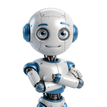 Download this PowerPoint Animation featuring a confident robot character to enhance your presentation visuals.