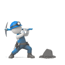 Download this PowerPoint Animation featuring a mining worker with a pickaxe to enhance your presentation.