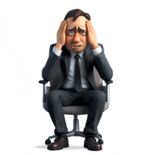 Download this PowerPoint Animation featuring a sad businessman to enhance your presentation on workplace stress.