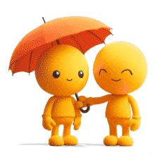 Download this cheerful PowerPoint Animation featuring characters under an umbrella, perfect for themes of friendship and protection.