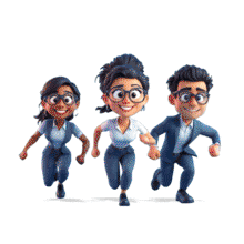 Download this PowerPoint Animation featuring dynamic business people running to enhance your presentations.