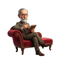 Download this engaging PowerPoint Animation featuring a thoughtful character writing notes.     Five spaces. Title: