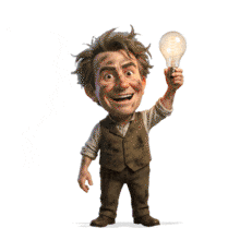 Download this Cartoon Man Holding Lightbulb PowerPoint Animation.