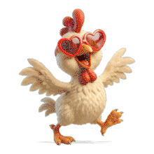 Download this fun PowerPoint Animation featuring a cheerful chicken in heart-shaped sunglasses.