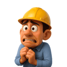 Download this Nervous Man Construction Worker PowerPoint Animation.